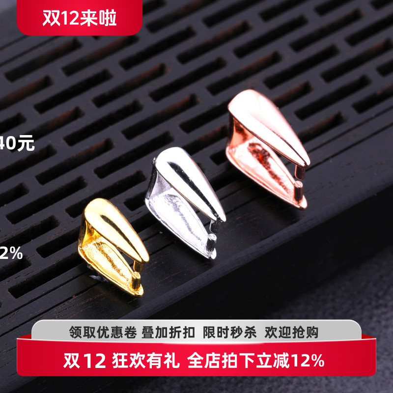 S925银夹扣吊坠翡翠DIY配件