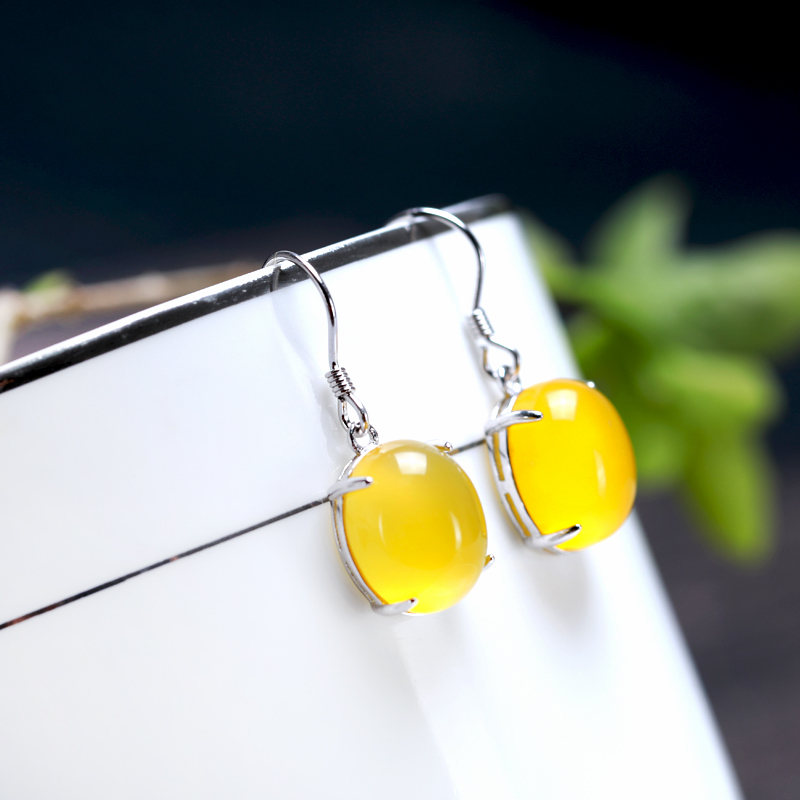 镀白金绿松石10*12mm女款空托