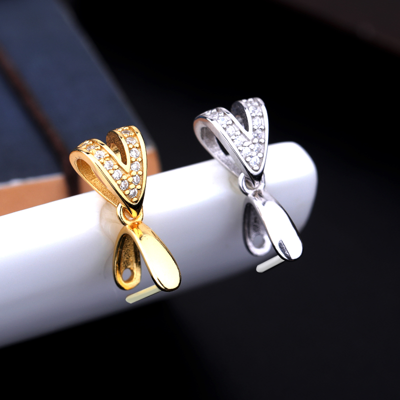 diy配件扣s925纯银扣空托项坠