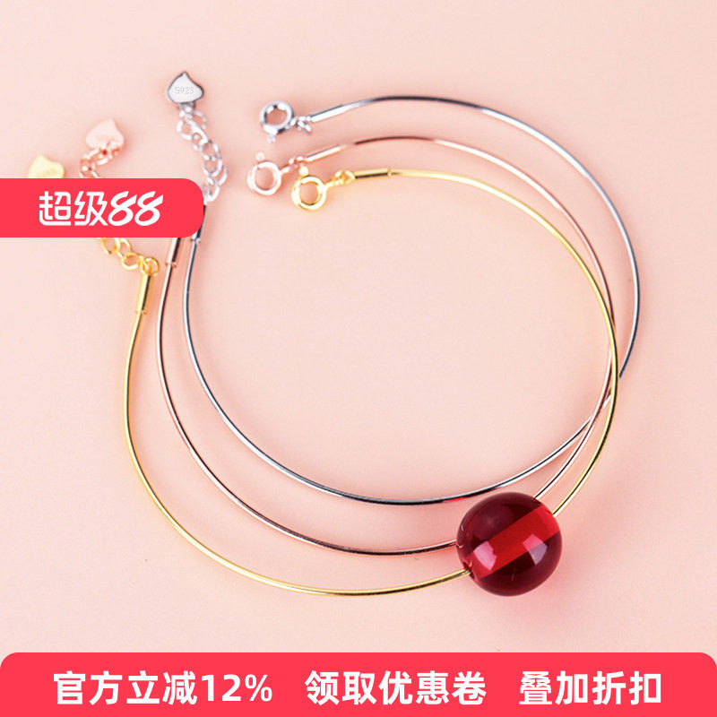 S925纯银螺丝手镯空托女diy串珠螺旋手链可串珠子珍珠穿圆珠空托