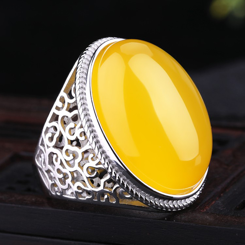 S925纯银戒指空托镶嵌戒面戒托男