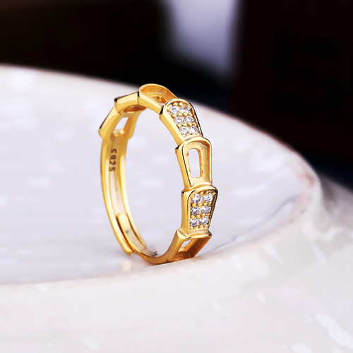 翡翠和田玉蜜蜡绿松石戒指空托