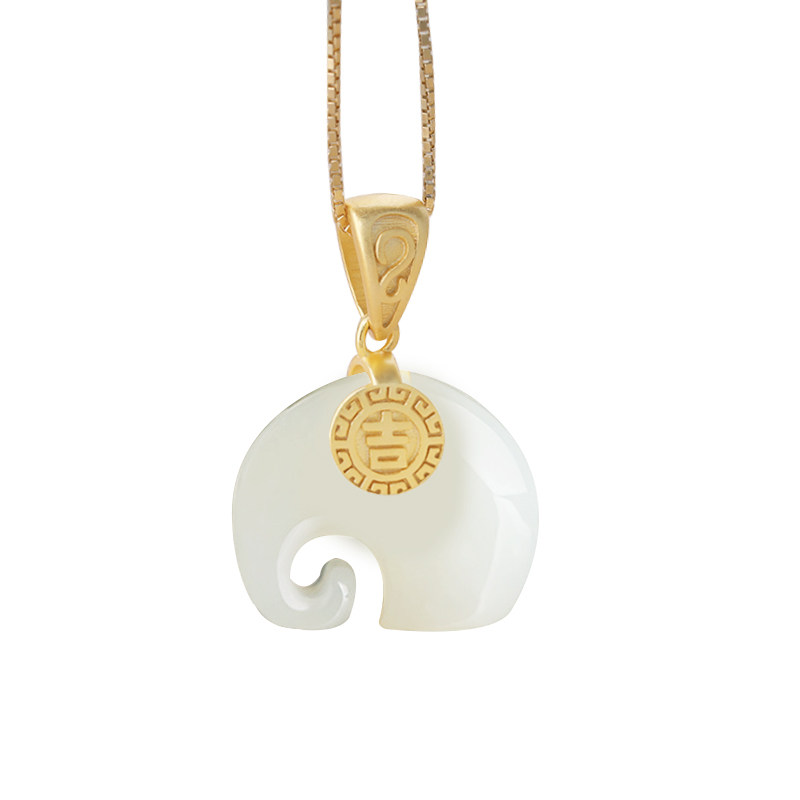 S925纯银项链扣子接头夹扣配件翡翠玉器扣吊坠扣头卡扣吉字银扣女