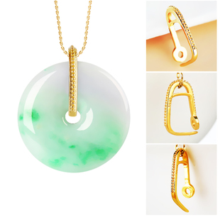 S925纯银小号吊坠扣头项坠扣项链卡扣蜜蜡琥珀绿松石平安石吊坠扣