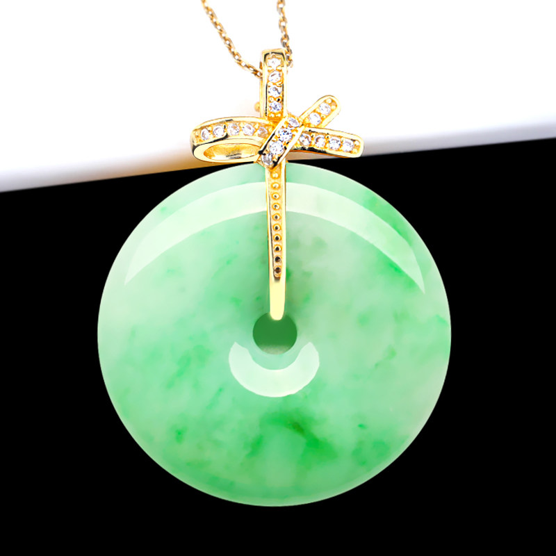 S925纯银吊坠空托扣DIY配件扣翡翠玉石平安石项坠扣头玉器水晶扣