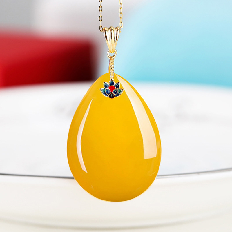 现货S925纯银吊坠扣头玉坠扣子diy民族风翡翠蜜蜡琥珀银夹项链扣