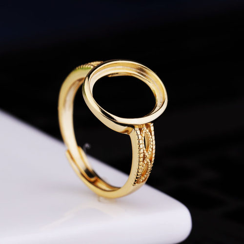 日韩风蜜蜡琥珀玉石翡翠戒指空托