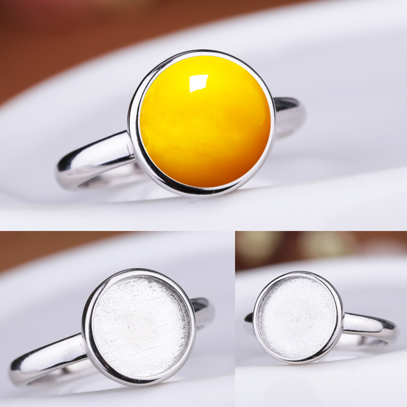 戒指空托铂银满楼女纯银日韩镶嵌