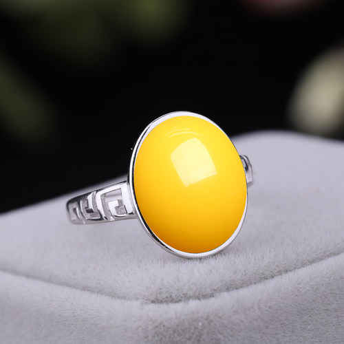 925银琥珀11*14戒指托