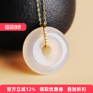 S925纯银吊坠扣头玉坠扣子diy小众设计翡翠蜜蜡琥珀银夹扣项链扣