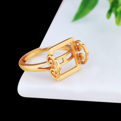 s925纯银戒指空托女镶嵌和田玉