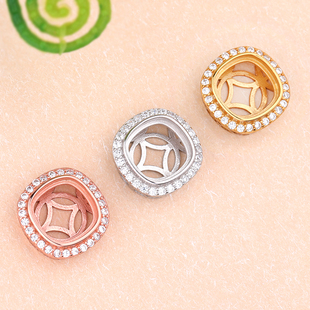 S925纯银手链空托配件背云银饰品新镶嵌绿松石玛瑙蜜蜡银托10