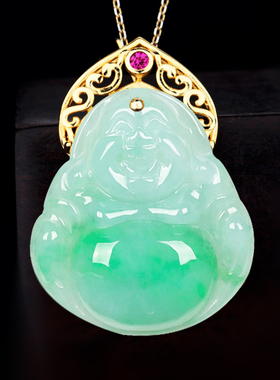 吊坠空托s925银饰翡翠佛公针式