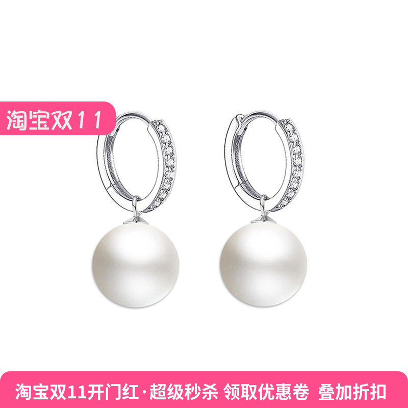 925银耳饰配件耳环空托镶嵌珍珠