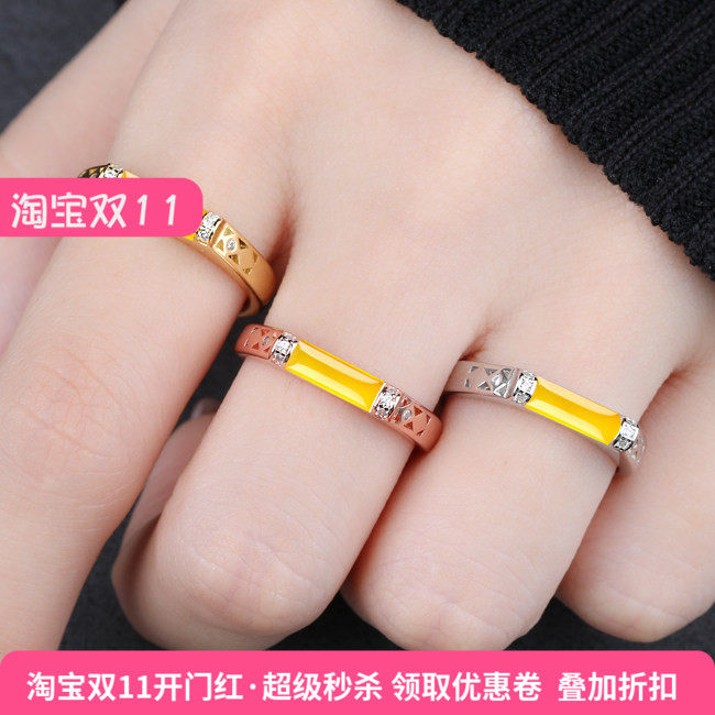 s925银戒指空托韩版简约女镶嵌