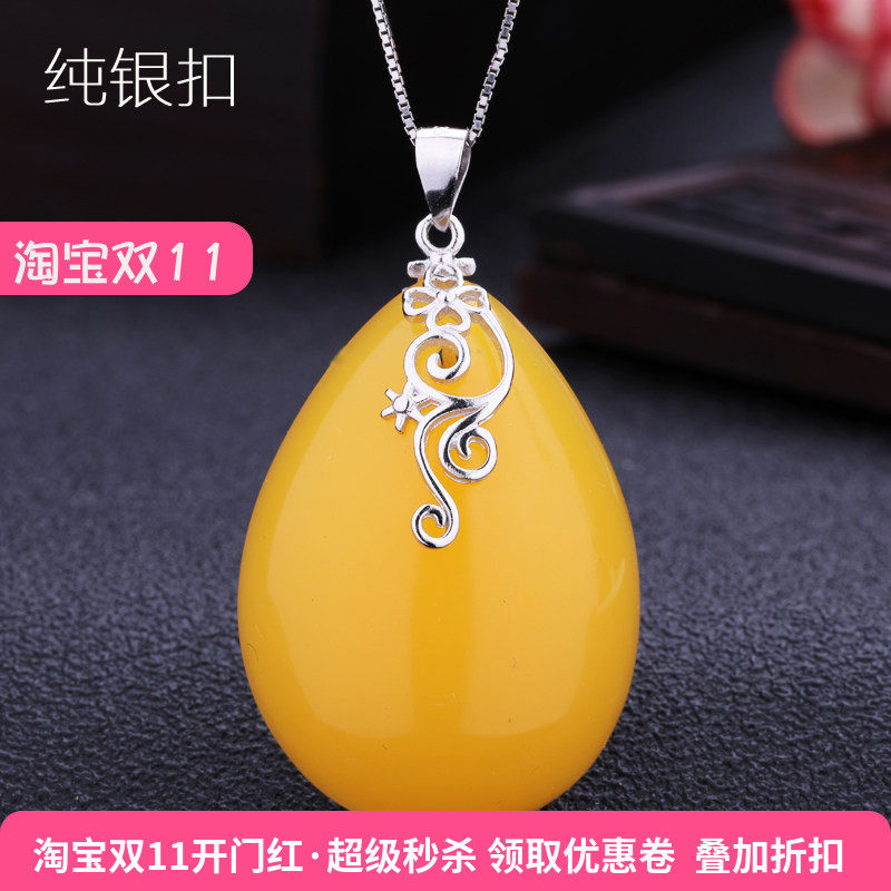 s925纯银扣女款镀金夹玉石蜜蜡琥珀吊坠扣头银扣夹扣diy银夹扣
