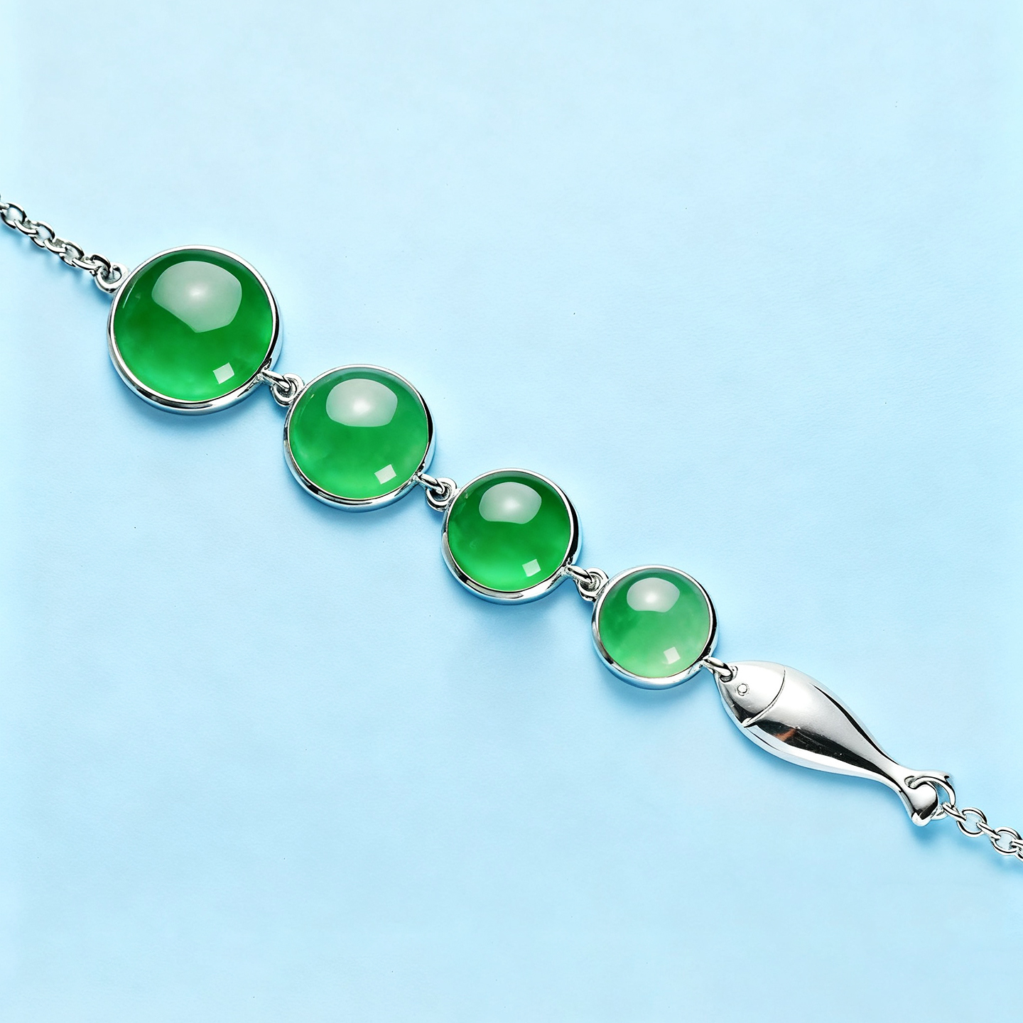 通体S925银材质银饰配件手链空托