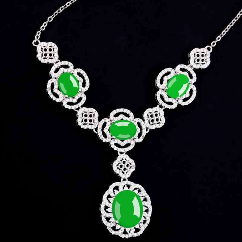 S925纯银项链空托镶嵌翡翠玉石绿松石项坠吊坠银托多石位女款银托,饰品/流行首饰/时尚饰品新,项链,淘宝优惠券,粉丝福利购,淘宝优惠卷