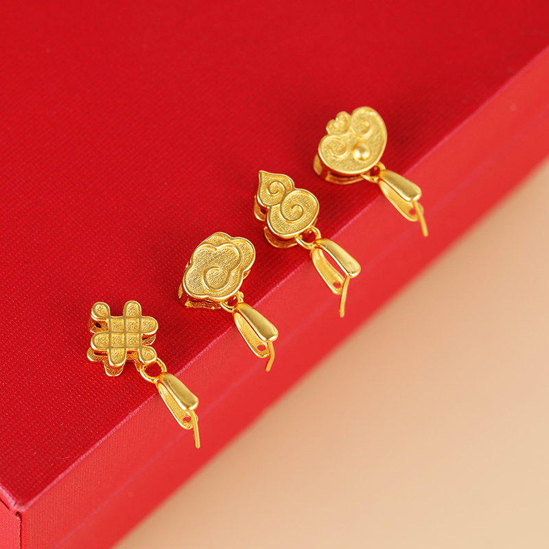 925银DIY吊坠扣翡翠玉石佛公扣子