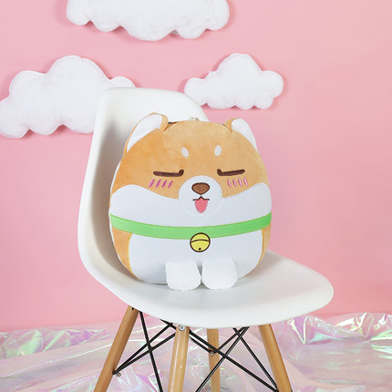 狗狗抱枕被子两用靠背垫办公室腰靠车靠枕靠垫午睡枕头可爱空调被