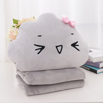 弹力柔软云朵抱枕被两用靠垫被午睡枕头汽车暖手大号靠枕毯子