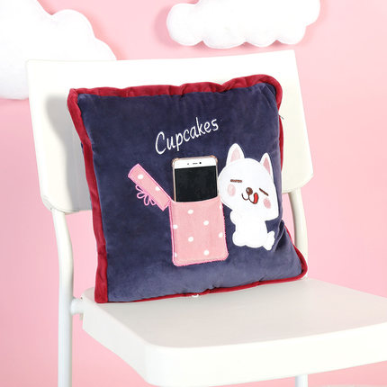 动物午睡枕头被子汽车抱枕被子两用靠垫被珊瑚绒空调被靠枕毯子