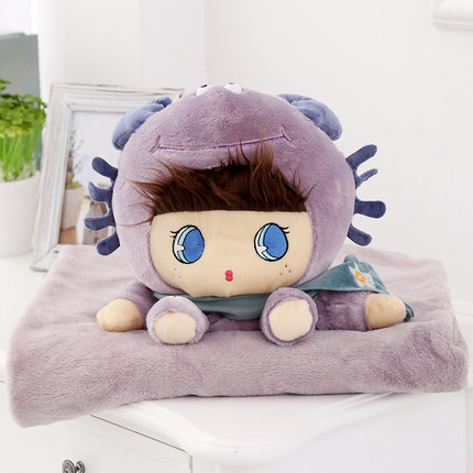 卡通午睡枕头被子汽车抱枕被子两用靠垫被大号空调被靠枕毯子p