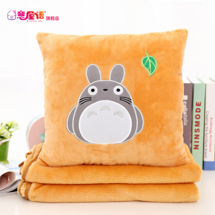 卡通三用暖手办公室午睡抱枕空调法兰绒毯子枕头睡觉被子两用靠垫