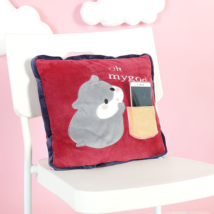 动物午睡枕头被子汽车抱枕被子两用靠垫被珊瑚绒空调被靠枕毯子