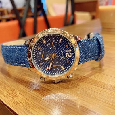 guess正品蓝色时尚风w1057l1腕表