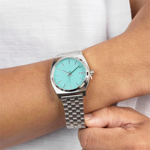 正品nixon提夫尼蓝手表尼克松男女方形湖蓝情侣腕表小表盘石英表