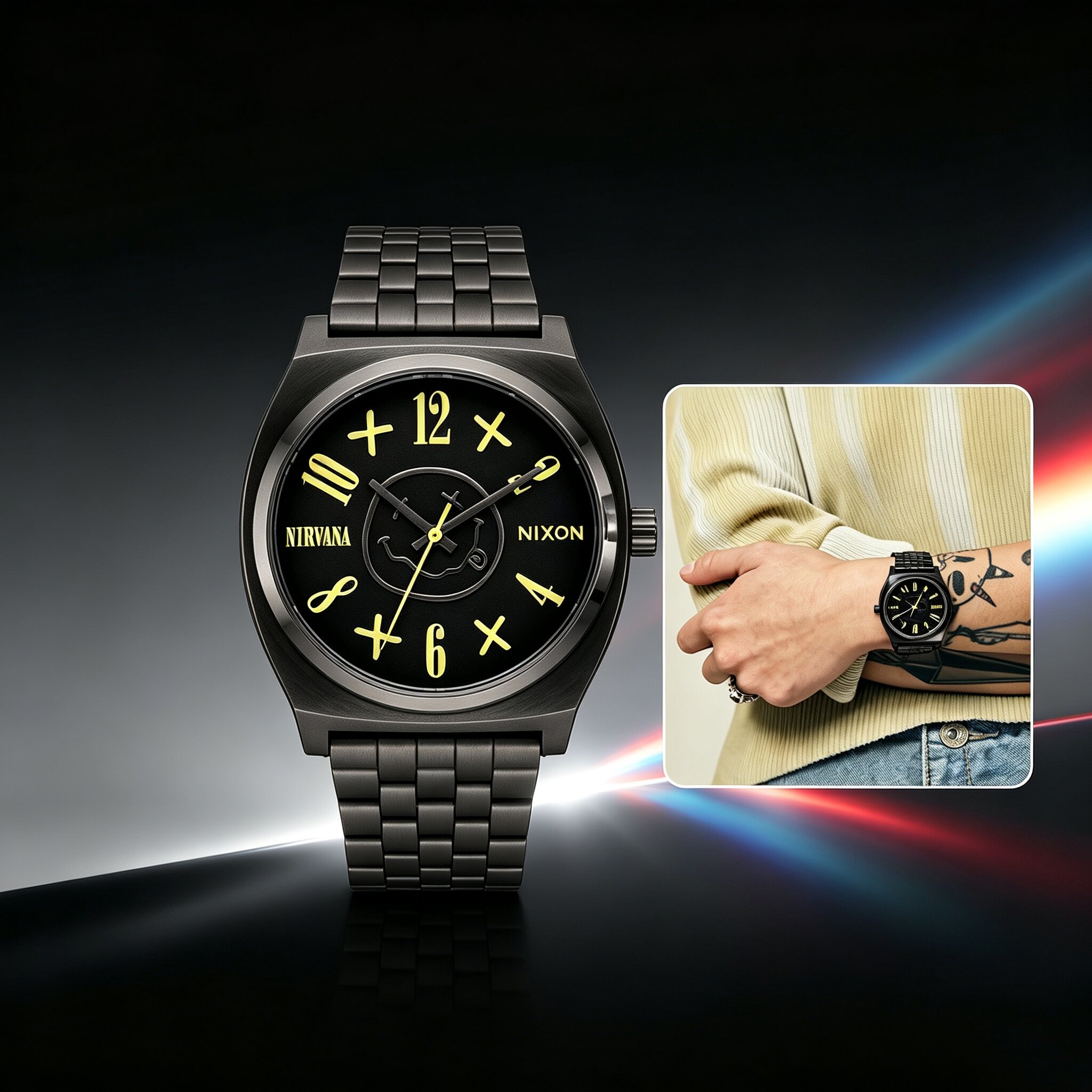 Nixon Time Teller限量款笑脸款表盘石英表男女表 A045-5303-00