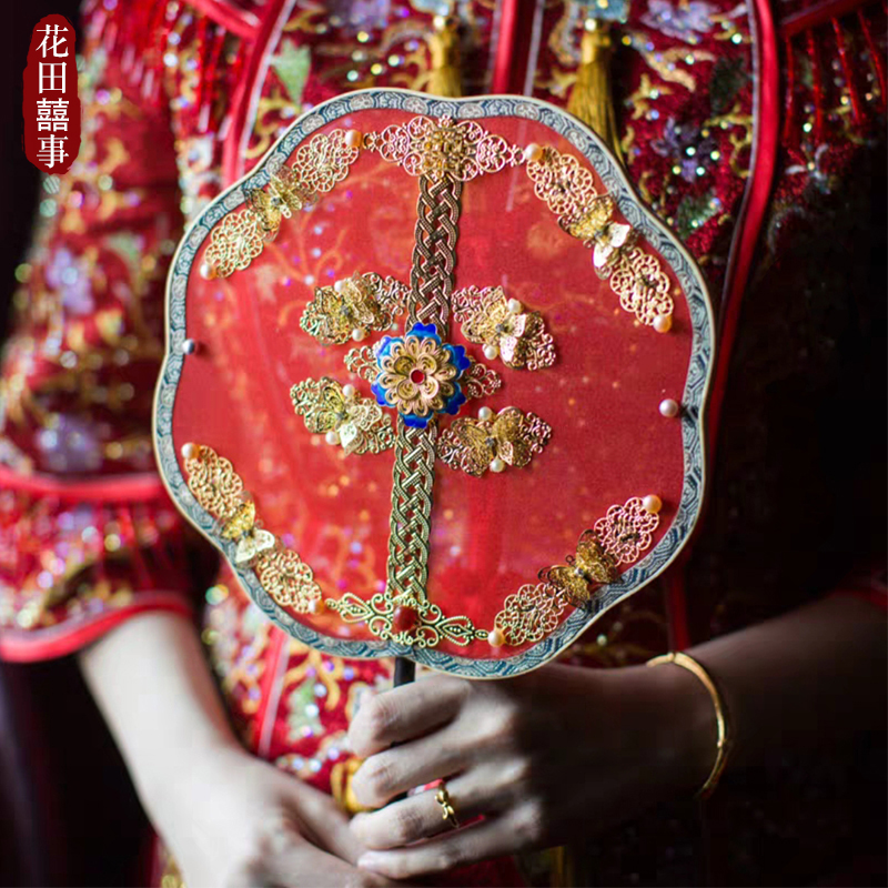 古风新娘团扇新款纯手工超低价