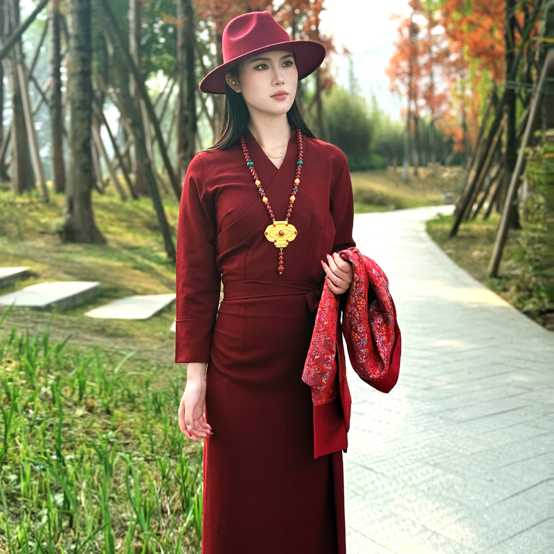 新款藏服女博拉藏袍藏装两件套
