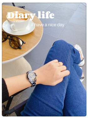 轻熟风J12同款陶瓷腕表女表精品真钻石带证书瑞士石英机芯定制版