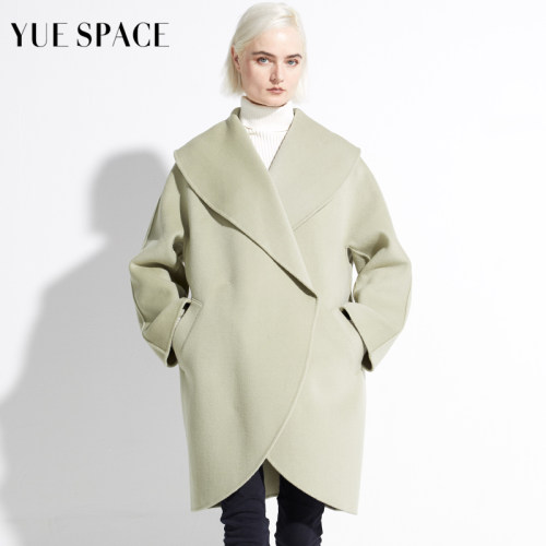 羊毛双面中长款宽松休闲大衣