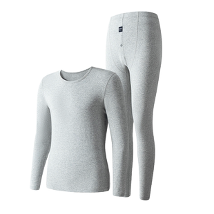 兄华薄款男女圆领纯棉秋衣秋裤春秋隐形打底衫中青年保暖内衣套装