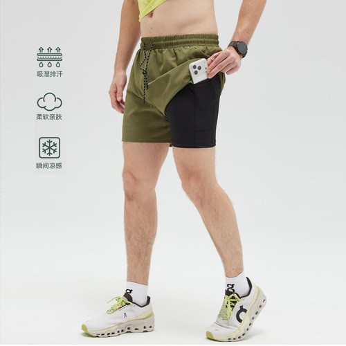 夏季速干运动短裤男女吸湿排汗健身跑步训练裤凉感