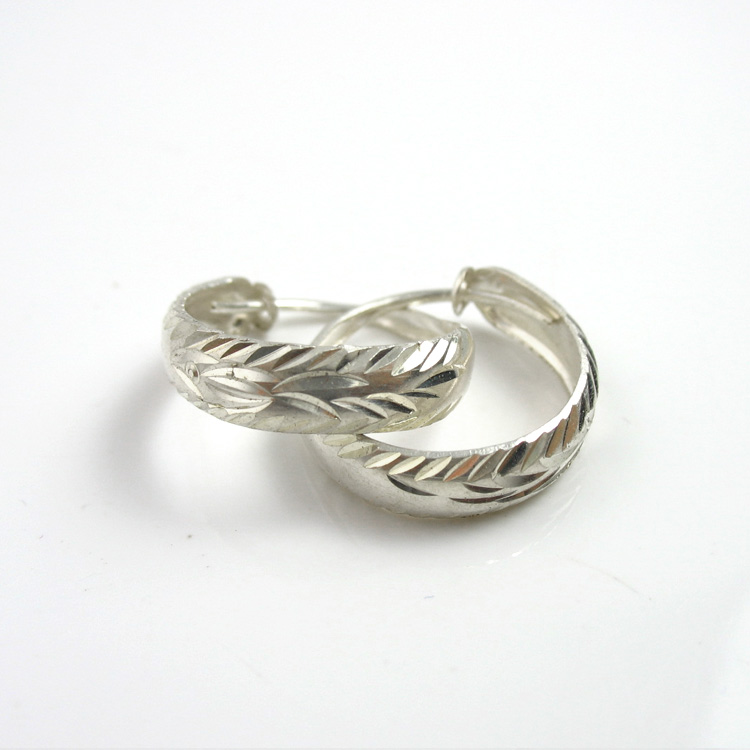 七好银饰s990银耳环女正品妈妈款纯银圈耳环中老年人奶奶千足耳环