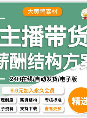 电商公司带货主播岗位员工kpi薪酬绩效考核方案提成