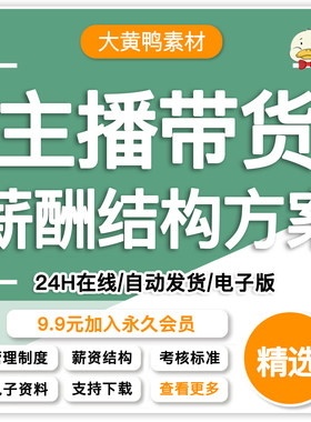 电商公司带货主播岗位员工kpi薪酬绩效考核方案提成
