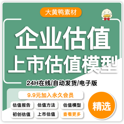 企业估值VC创业上市公司融资PE财务报告方法估值