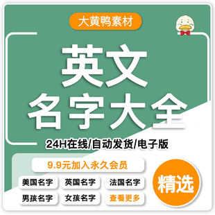 各国英文名字排名精心整理宝宝取英文名起名男孩女孩名字大全