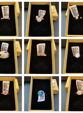 17号玫瑰金色欧美风钻石戒指