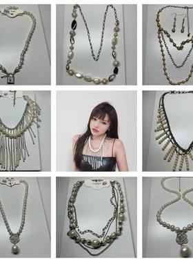 珍珠长短款时尚风轻奢吊坠项链