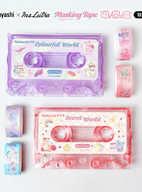 Nakabayashi仲林 Ms Lutra收纳盒磁带盒透明胶带收纳盒胶带和纸收纳盒切割器桌面胶带分装收纳创意分割器