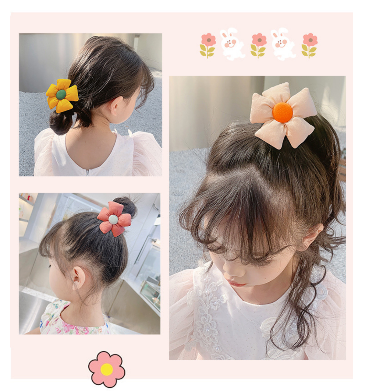 儿童盘发器懒人夏季花朵盘发杆神器女童网红宝宝丸子头小女孩发饰