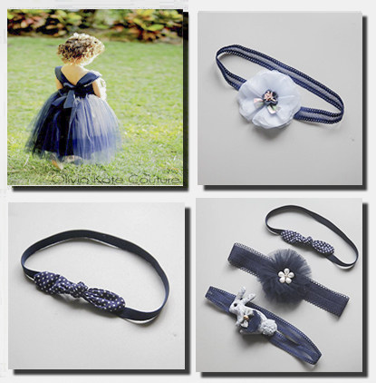 2023新款发饰头饰气质牛仔蓝色蝴蝶结发夹顶夹发卡小清新夹子发带