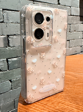 适用于OPPOfind N2手机壳findn左右折叠屏Find oppoN2保护壳FindN个性创意硬壳卡通透明卡通小熊防摔壳