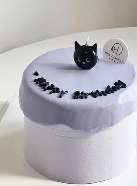 卡通黑色猫咪蛋糕蜡烛可爱小猫生日蜡烛泰迪恐龙动物儿童烘焙蜡烛